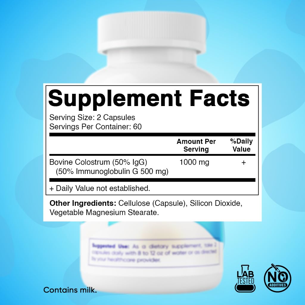 Vitamatic Bovine Colostrum Capsule 1000 mg per Serving, 240 Capsules