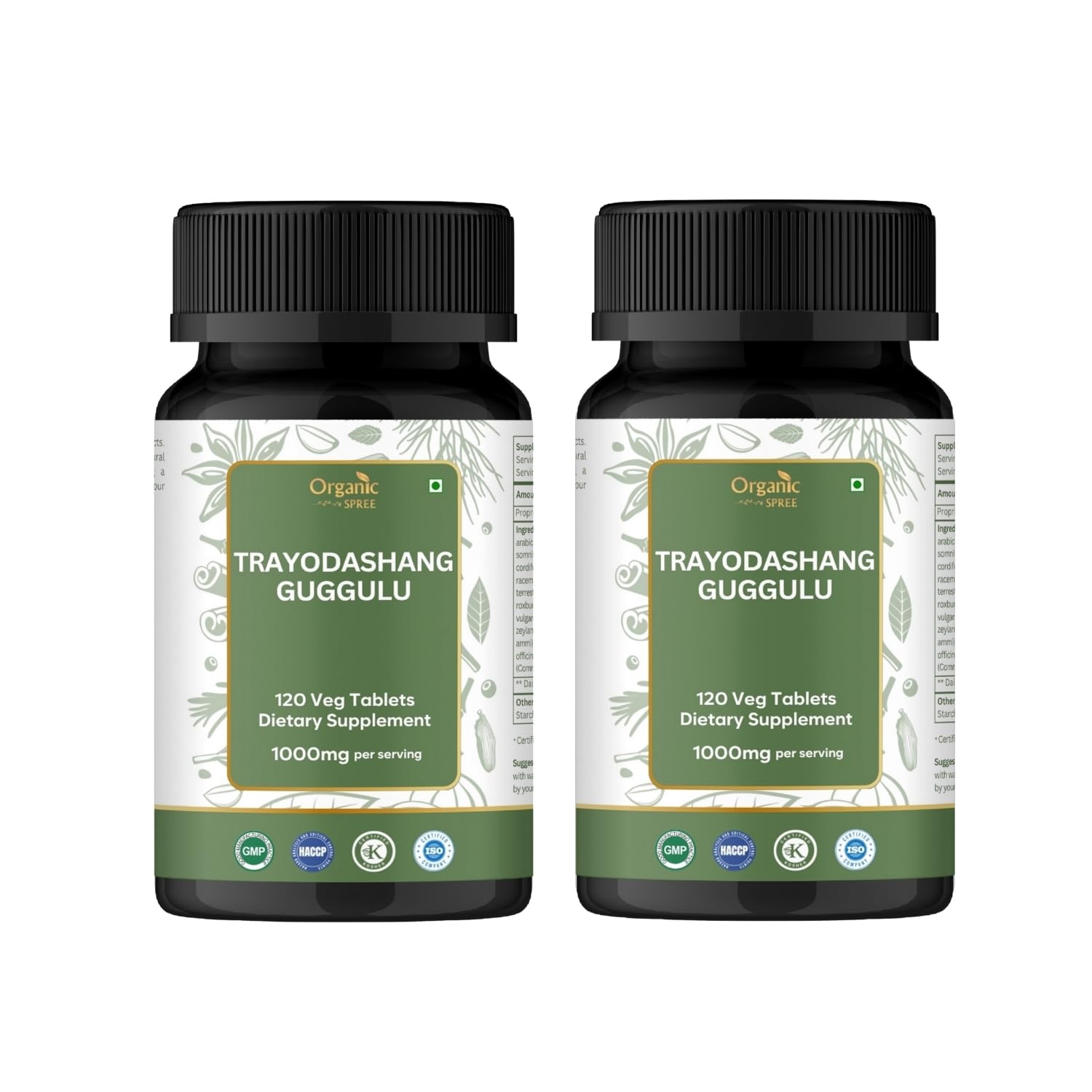 Organic Spree Trayodashang Guggulu Tablets, 120 Count