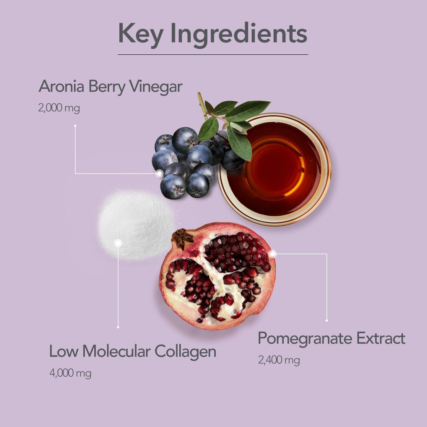 107 Aronia Vinegar Low Molecular Collagen Jelly Stick Gummy 14 Count