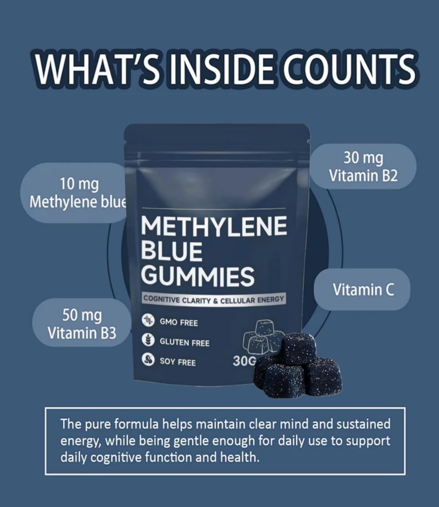 CLNXMT Methylene Blue Gummies 30 Gummies
