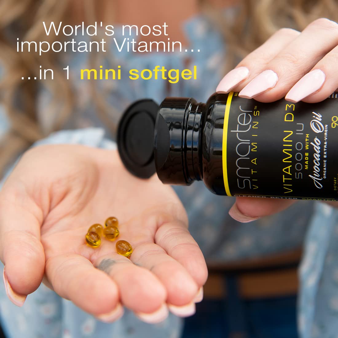 SmarterVitamins Vitamin D3 5000 IU in Avocado Oil 125mcg Softgels, 270 Softgels