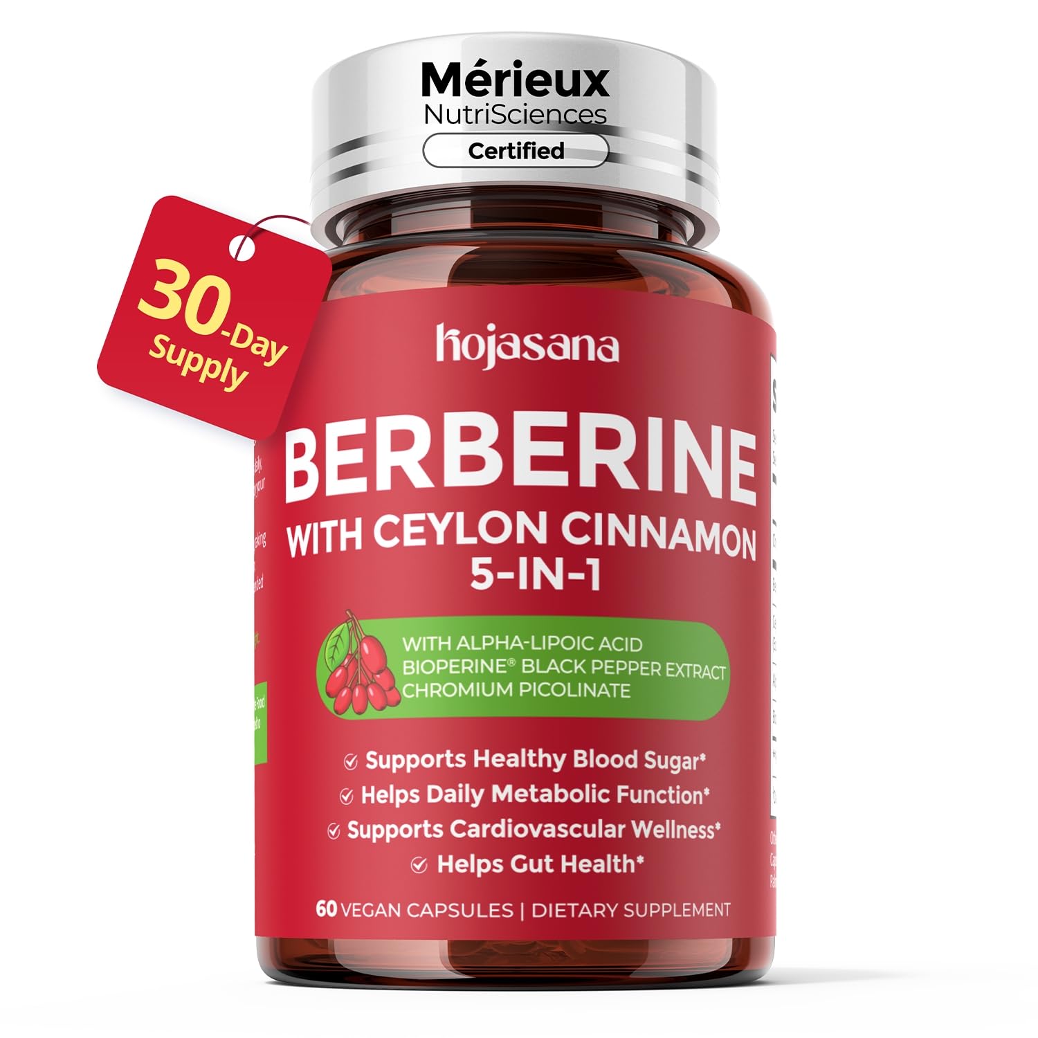 HojaSana Berberine with Ceylon Cinnamon 1600mg Capsule, 60 Capsules
