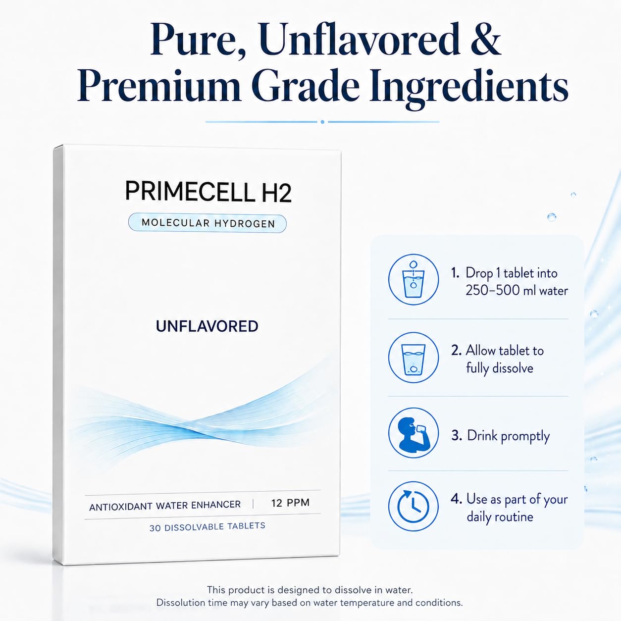 PrimeCell H2 Molecular Hydrogen Tablets, 30 Count