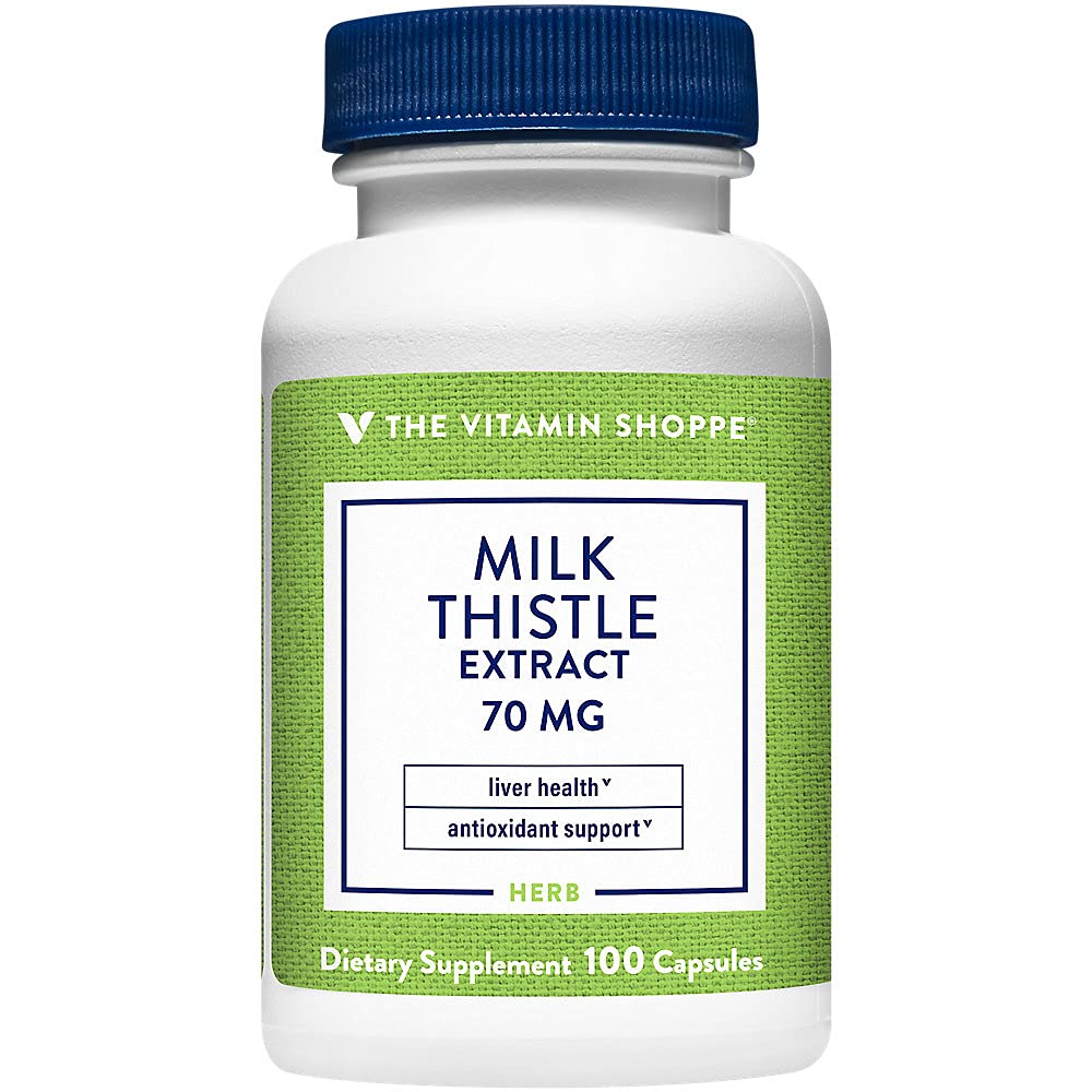The Vitamin Shoppe Milk Thistle 70MG - Liver Health Support, Detoxification & Antioxidant Protection, Capsules, 100