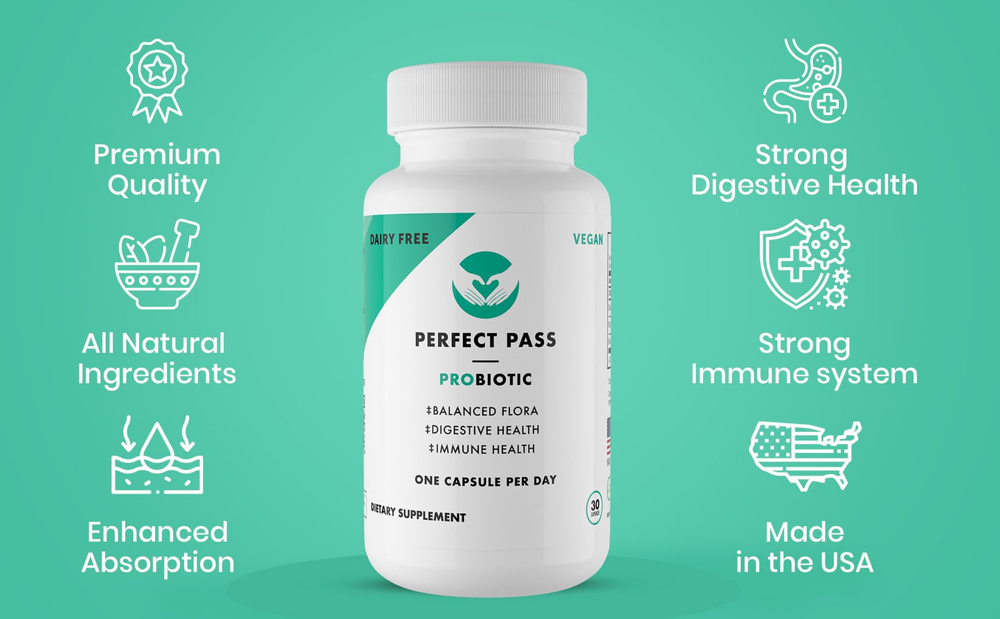 PERFECT PASS Probiotic Capsules 30