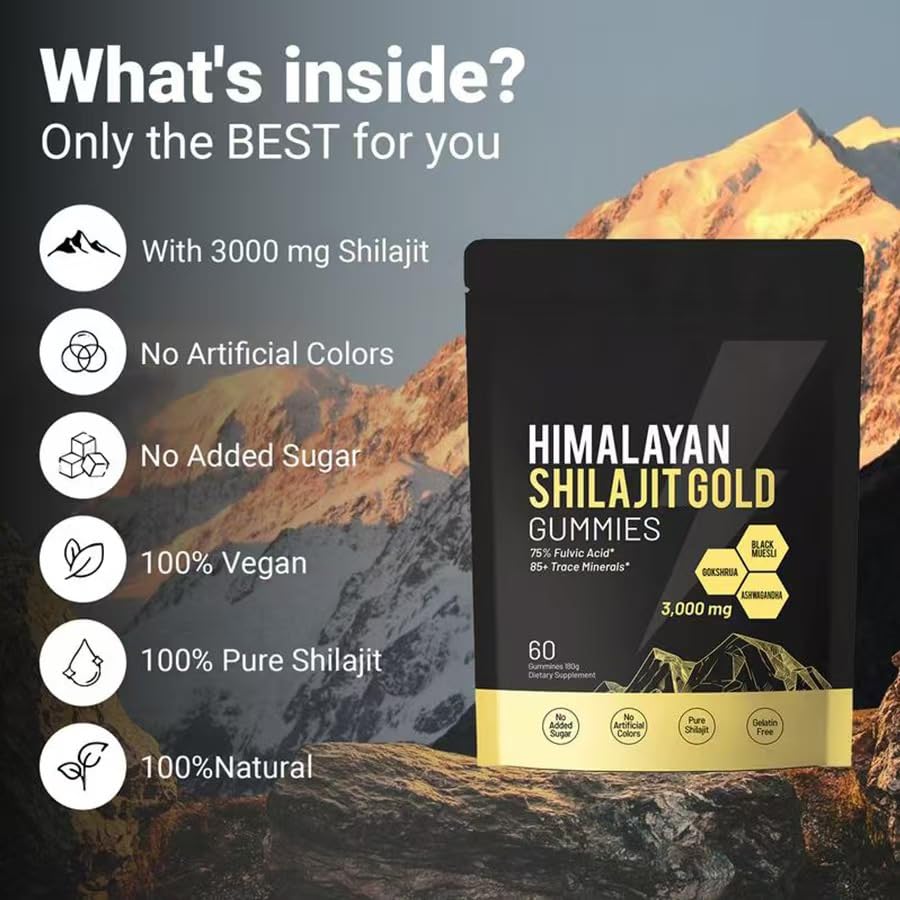 Yeloart Shilajit Gummies 60 Count
