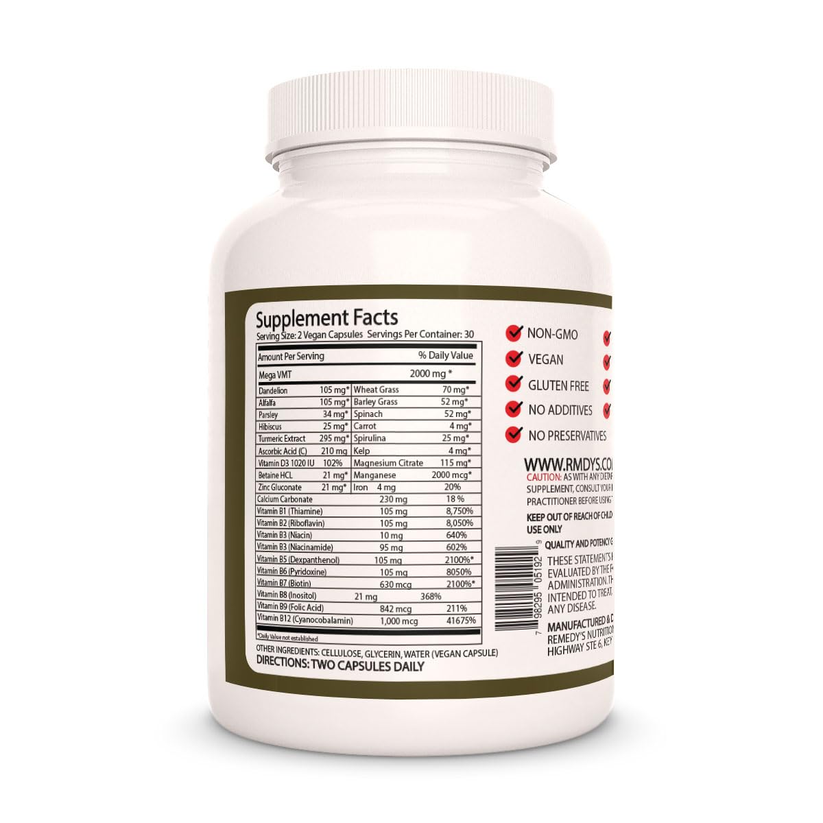 Remedy’s Nutrition Mega VMT Daily Multivitamin 60 Capsules