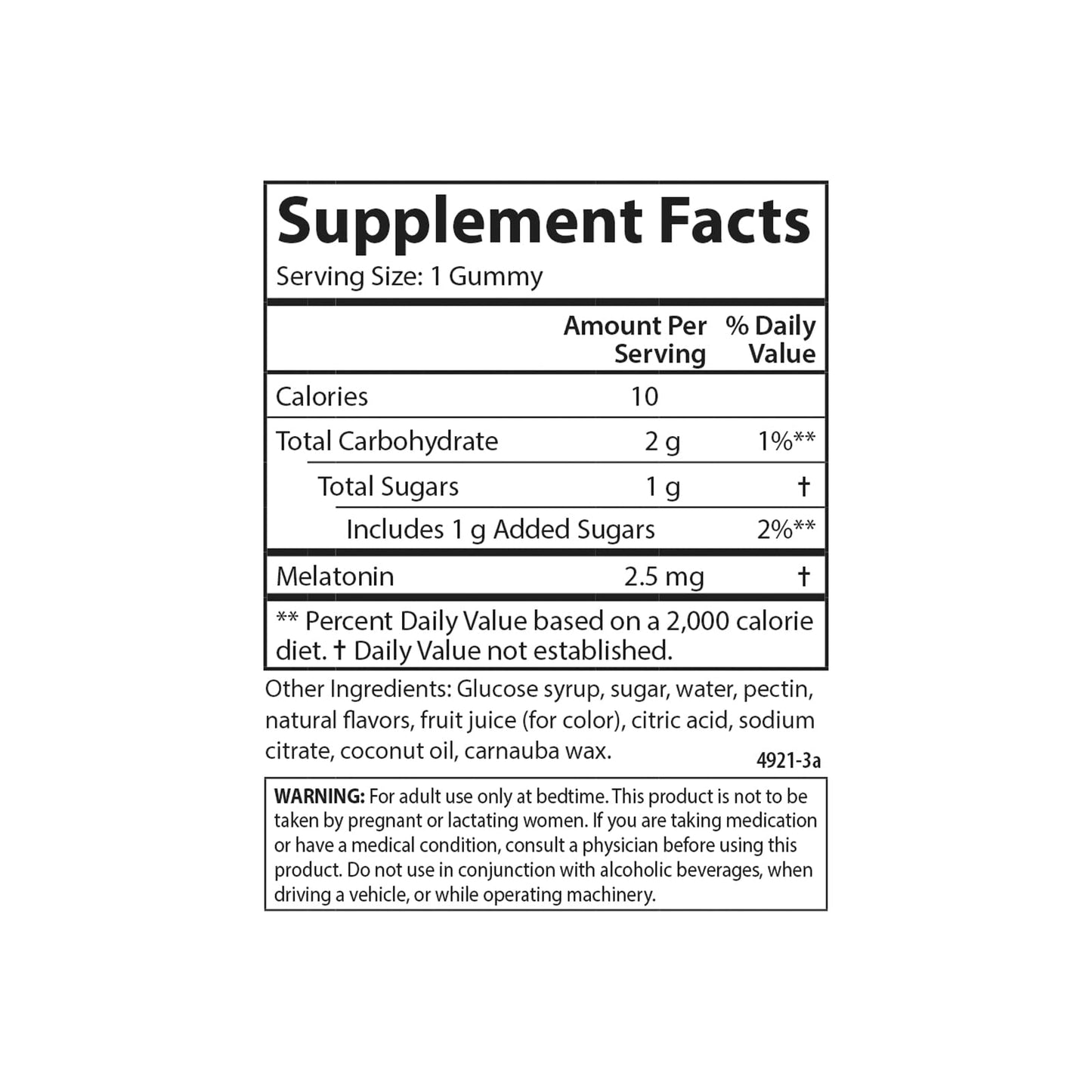 Carlson Melatonin Gummies 2.5 mg Healthy Sleep, 100 Vegetarian Gummies