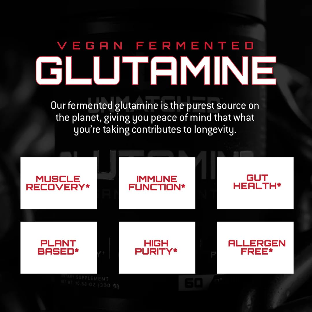 Unmatched Vegan Fermented Glutamine Powder 10.58 oz