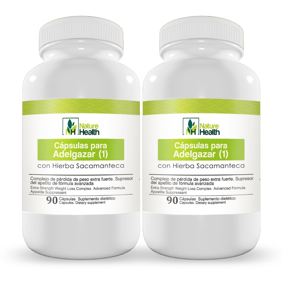 Nature Health Weight Loss Capsules with Herbs, B1 and B2 Vitamins, Protein and Fiber, 90 Count