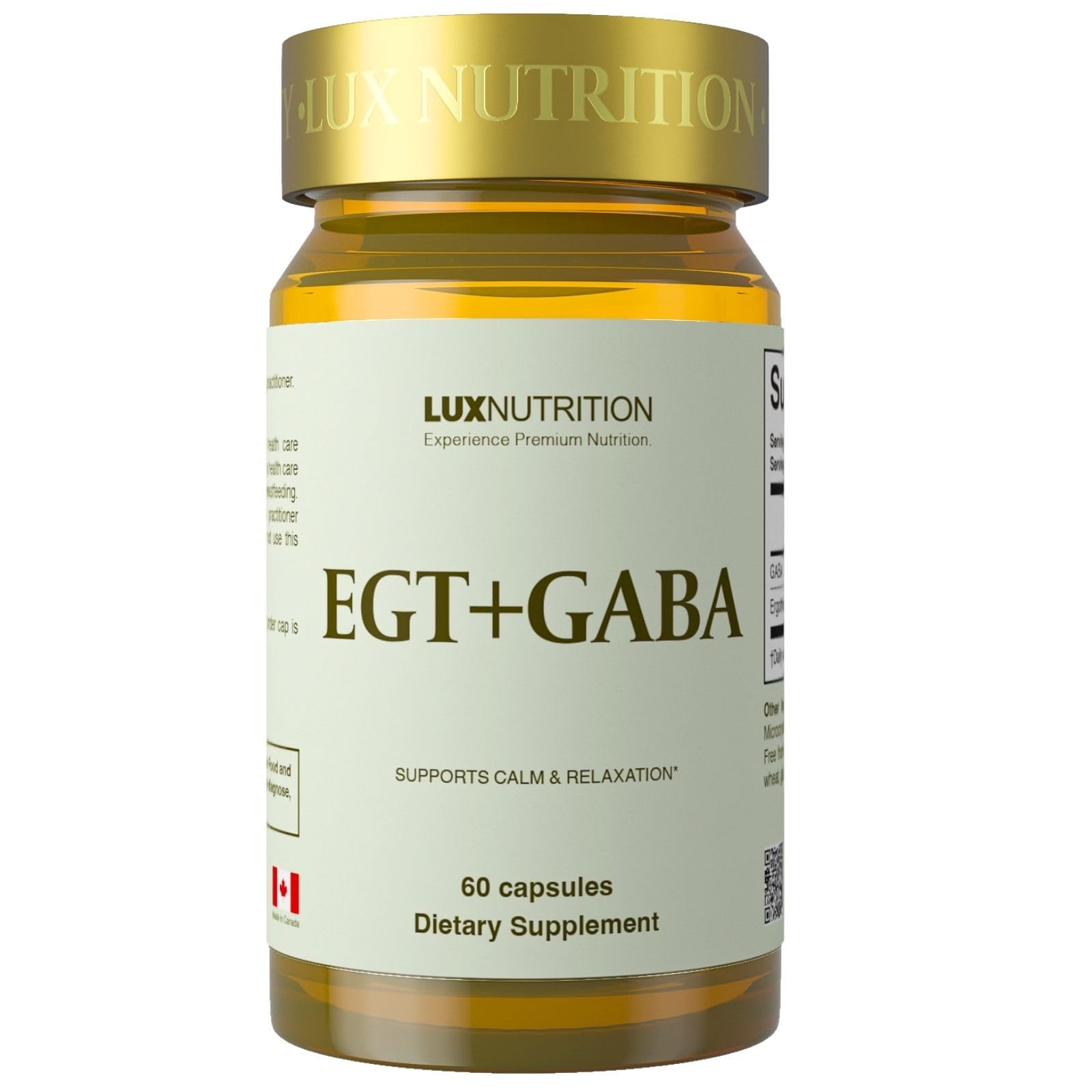 LUXNUTRITION EGT + GABA Supplement Capsules, 60 Count