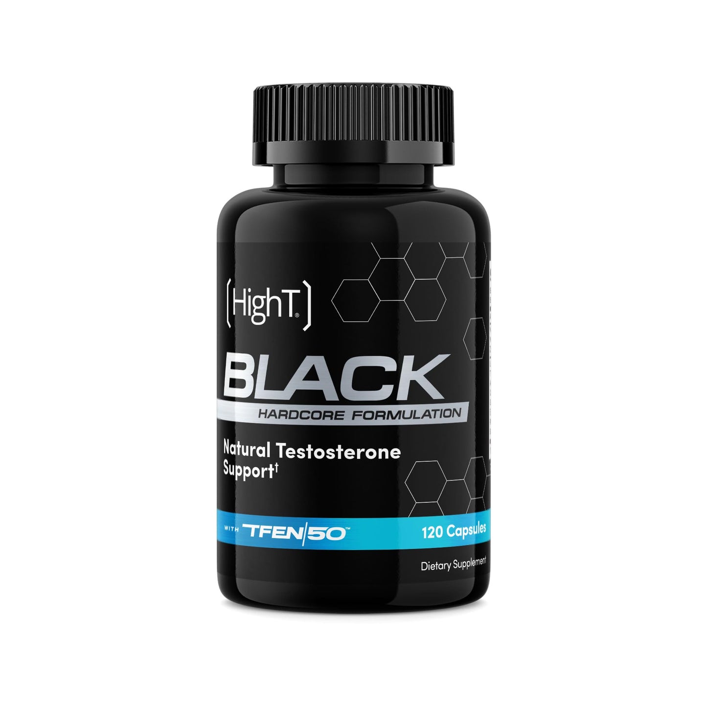 HI-T High T Black Hardcore Testosterone Booster for Men Capsule, 120 Count