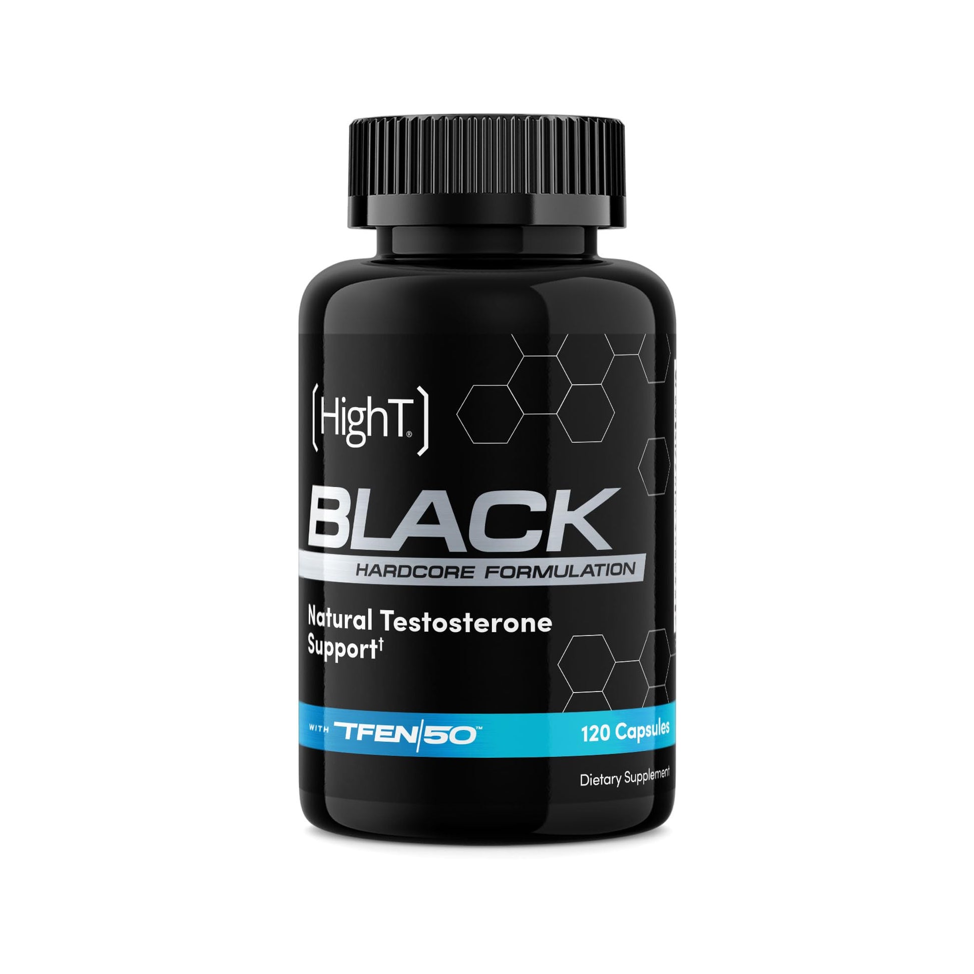 HI-T High T Black Hardcore Testosterone Booster for Men Capsule, 120 Count