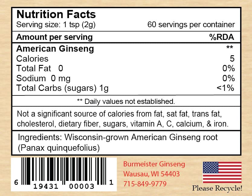 Burmeister Ginseng Instant American Ginseng Root Powder 16 oz