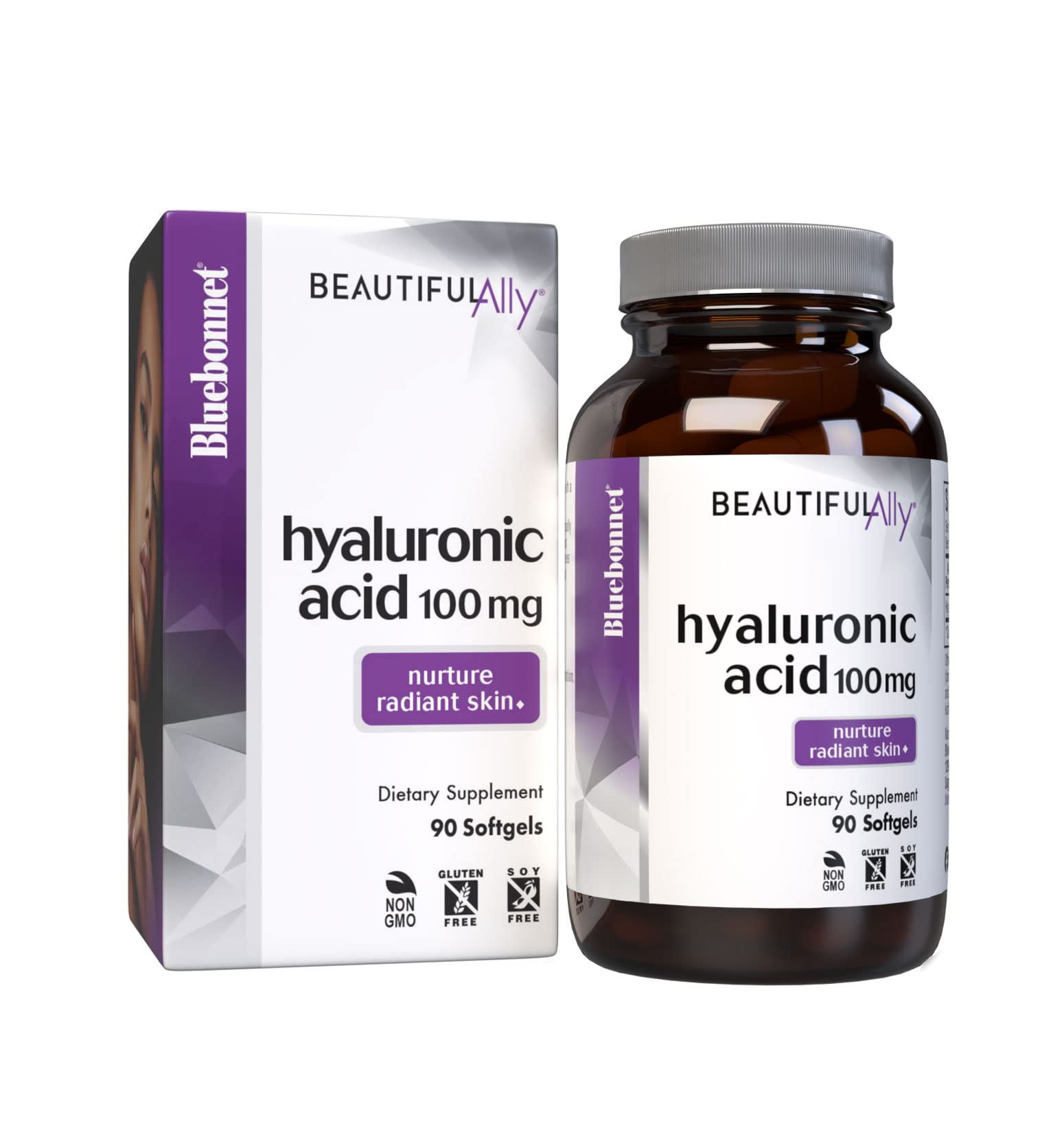 BlueBonnet Beautiful Ally Hyaluronic Acid 100mg Softgels 90
