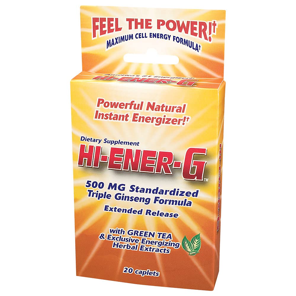 Windmill Consumer Products Hi-Ener-G Extended Release Triple Ginseng Formula 500 mg Caplets, 20 Count