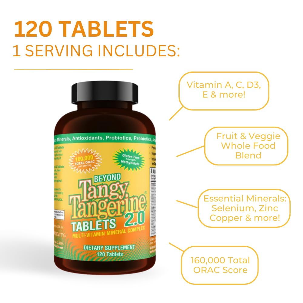 Youngevity Beyond Tangy Tangerine 2.0 Multi-Vitamin & Mineral Complex 120 Tablets