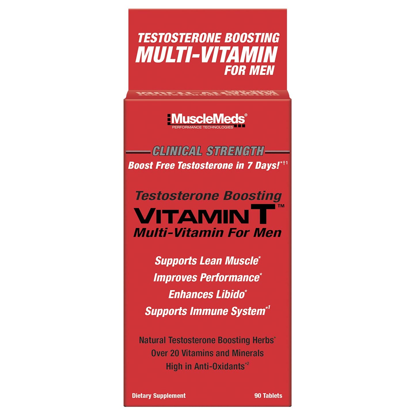 MuscleMeds Vitamin T Daily Complete Multivitamin for Men Capsule, 90 Count