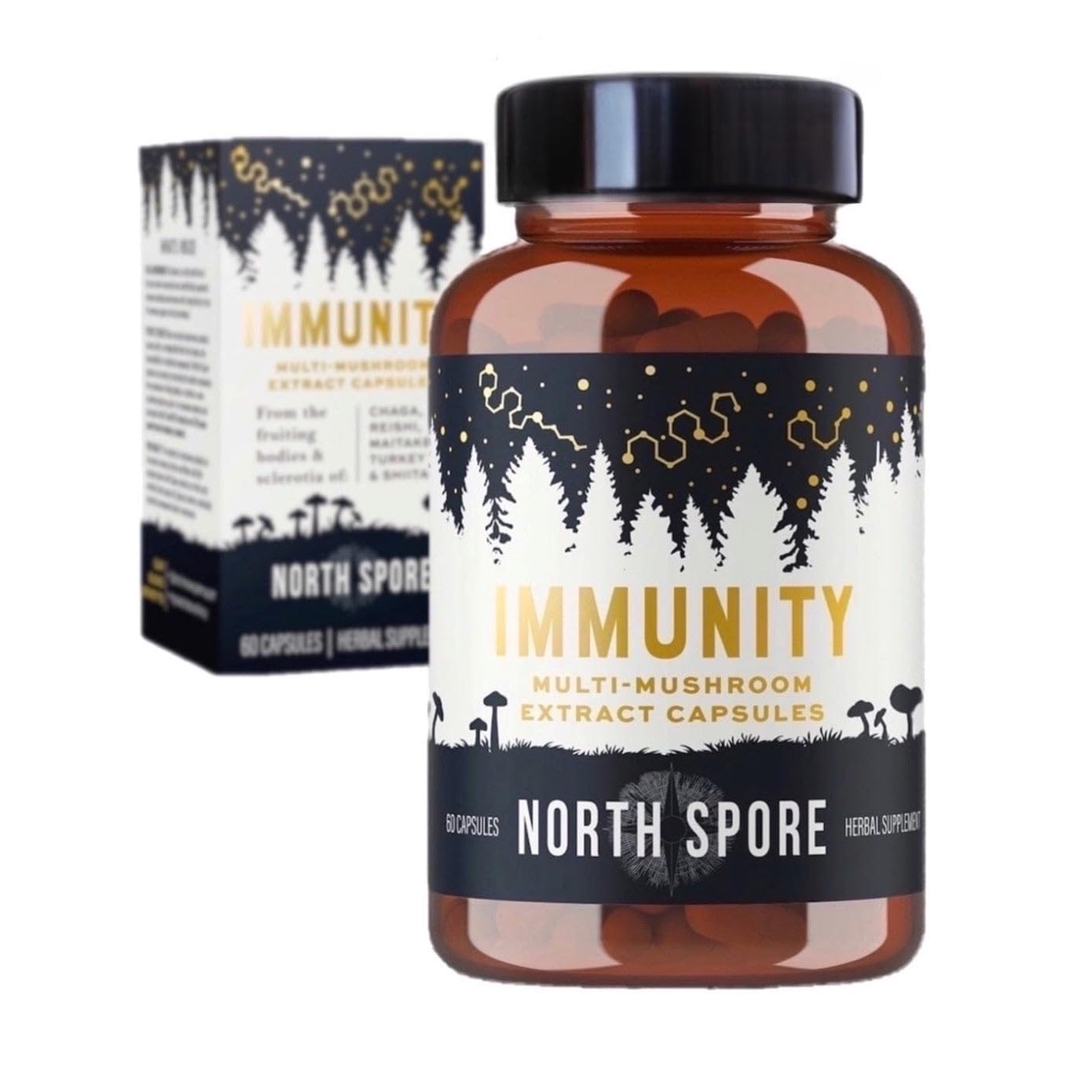 North Spore Immunity Mushroom Supplement Capsules 60 Count
