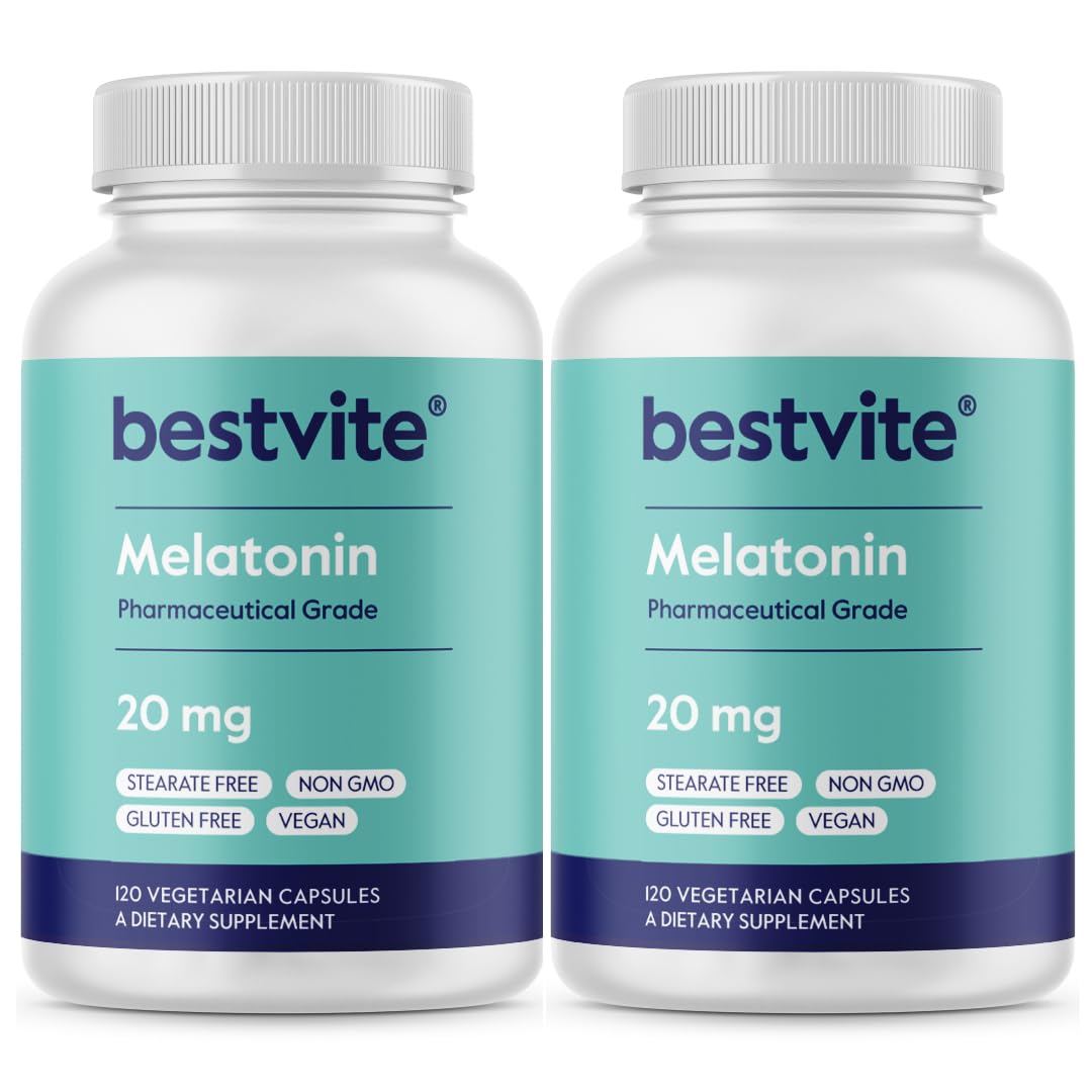 BESTVITE Melatonin 20mg Capsules, 240 Vegetarian Capsules