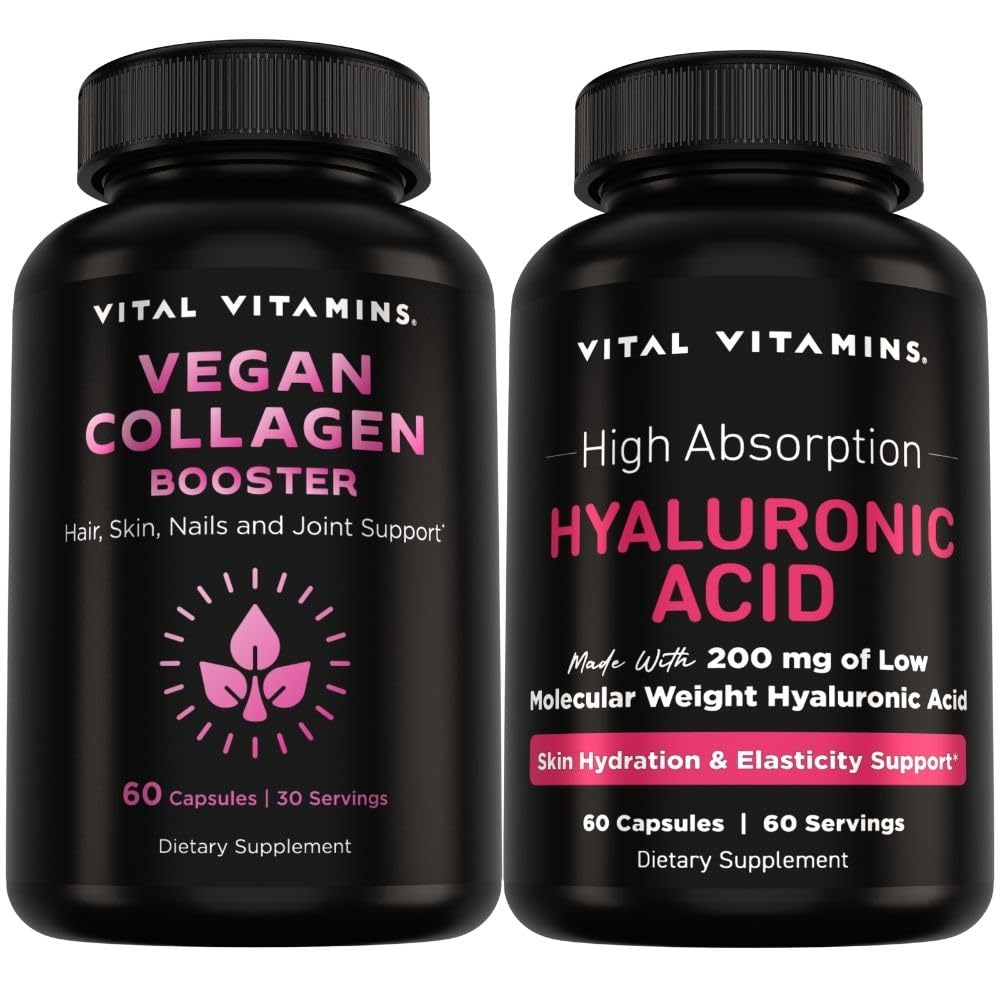 Vital Vitamins Vegan Collagen Booster + Hyaluronic Acid Capsules, 120 Capsules