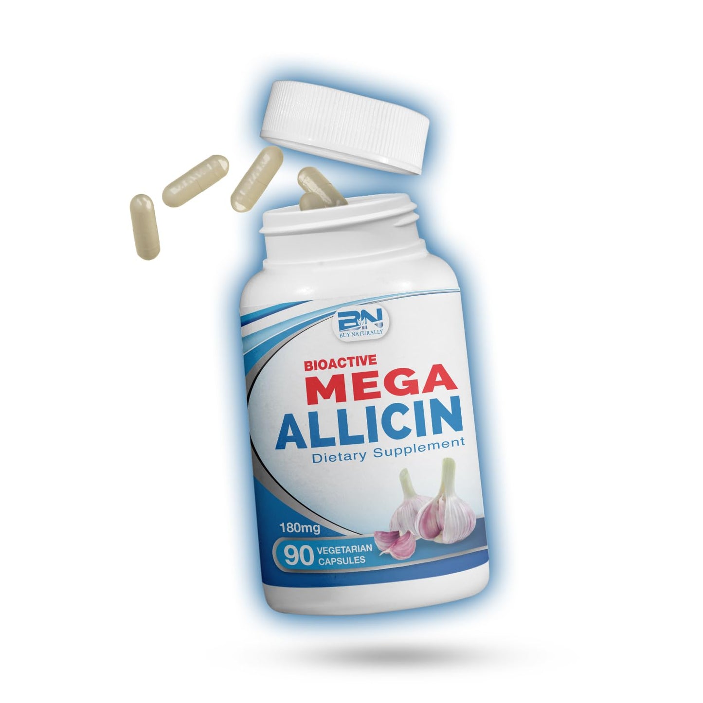 BuyNaturally Potent Allicin Odor Controlled Garlic Supplement Capsules 90 Count