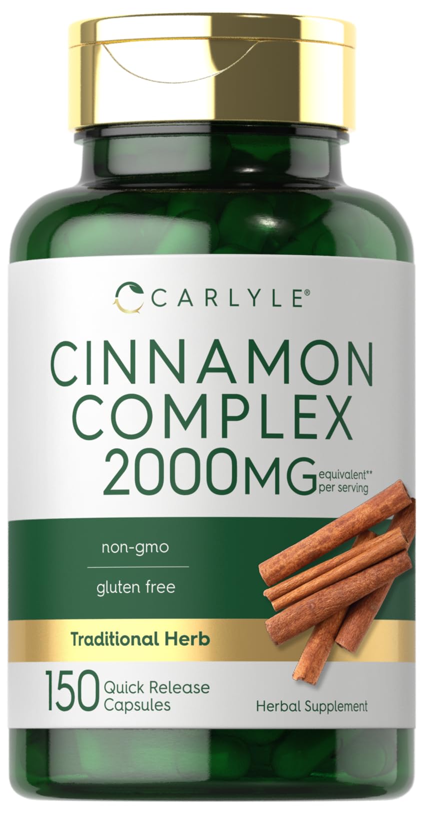 Carlyle Ceylon Cinnamon Complex with Gymnema and Mulberry, 150 Capsules