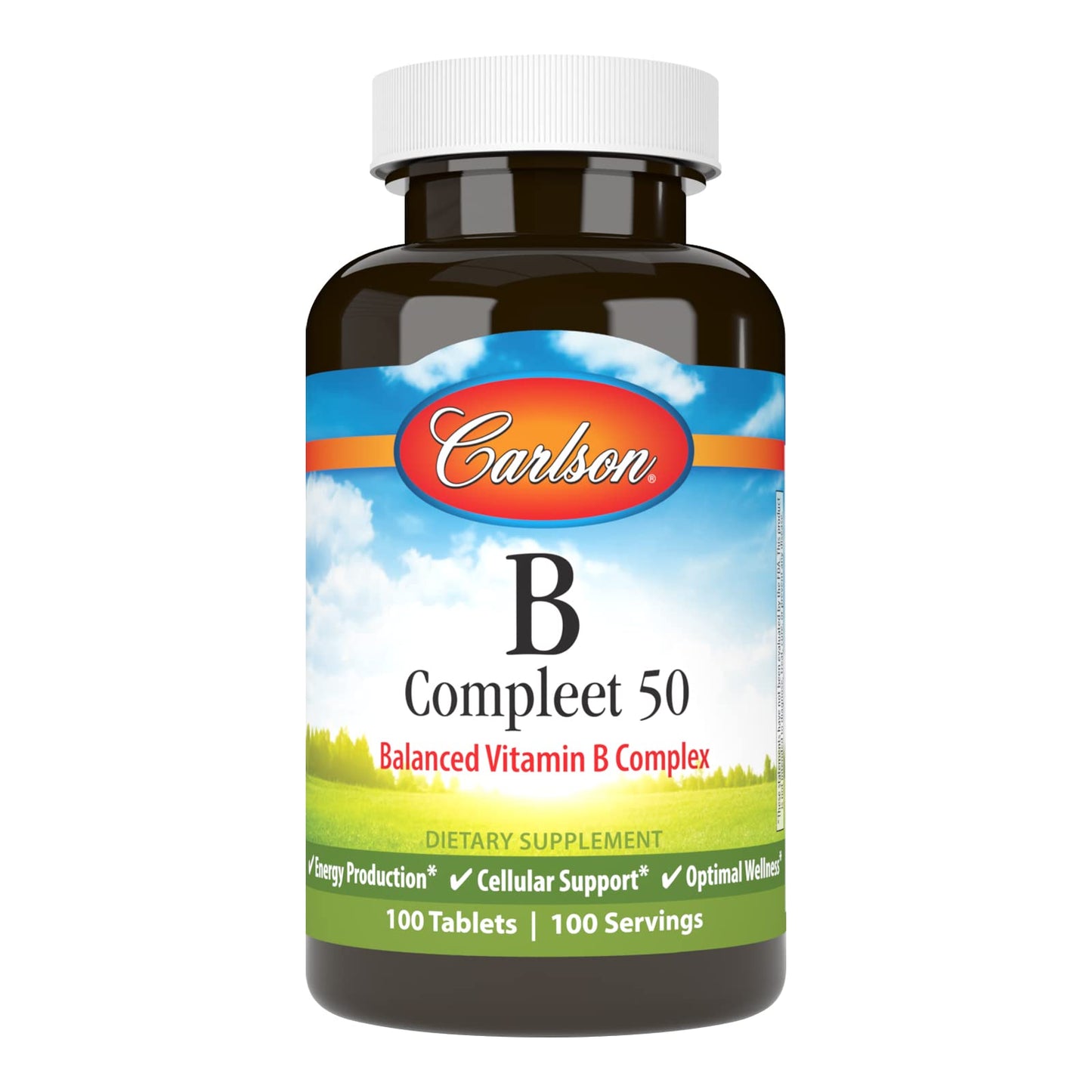 Carlson B Compleet 50 Balanced Vitamin B Complex Tablet, 100 Tablets