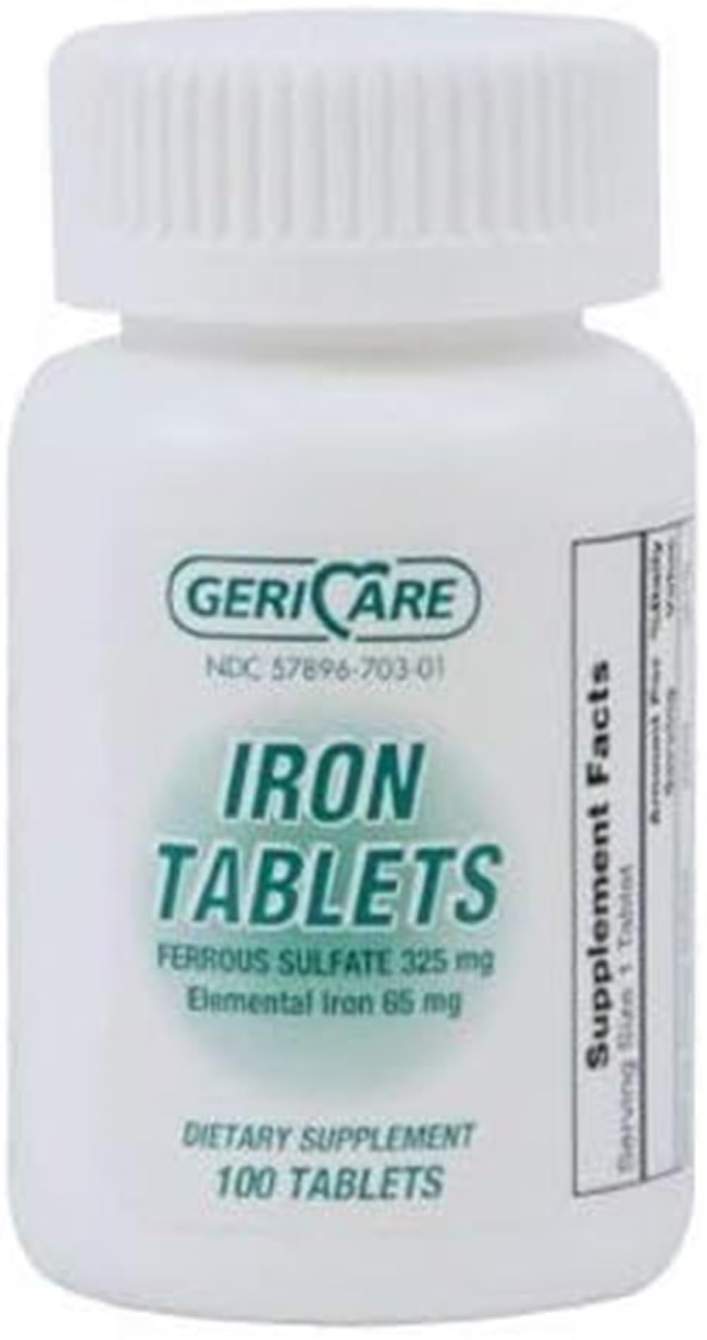 GeriCare Ferrous Sulfate 325mg Tablet, 100 Count