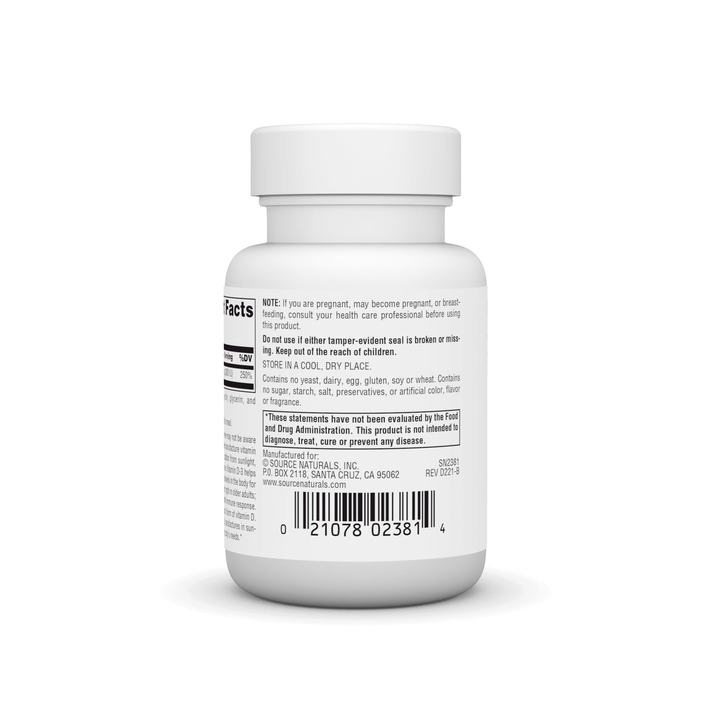 Source Naturals Vitamin D-3 1000 IU Supports Bone and Immune Health, Softgels, 100 Count
