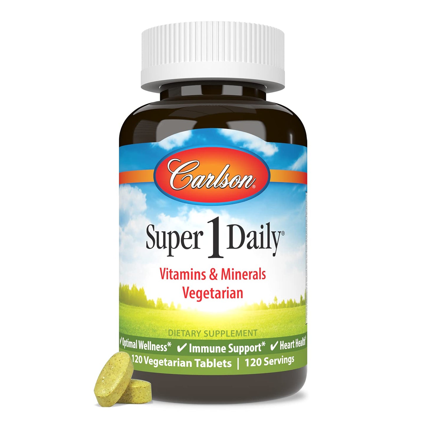 Carlson Super 1 Daily Vegetarian Multivitamin Tablet, 120 Tablets