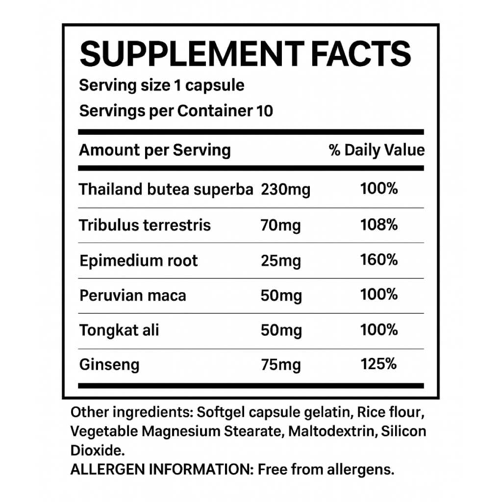 Wentira Ultra Advance 10 Herbs of Traditional Use for Maximizing Performance and Endurance 10 Capsules