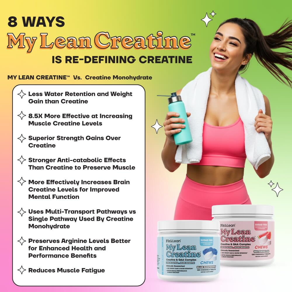 Fit & Lean My Lean Creatine Chewable Tablets, 120 Count