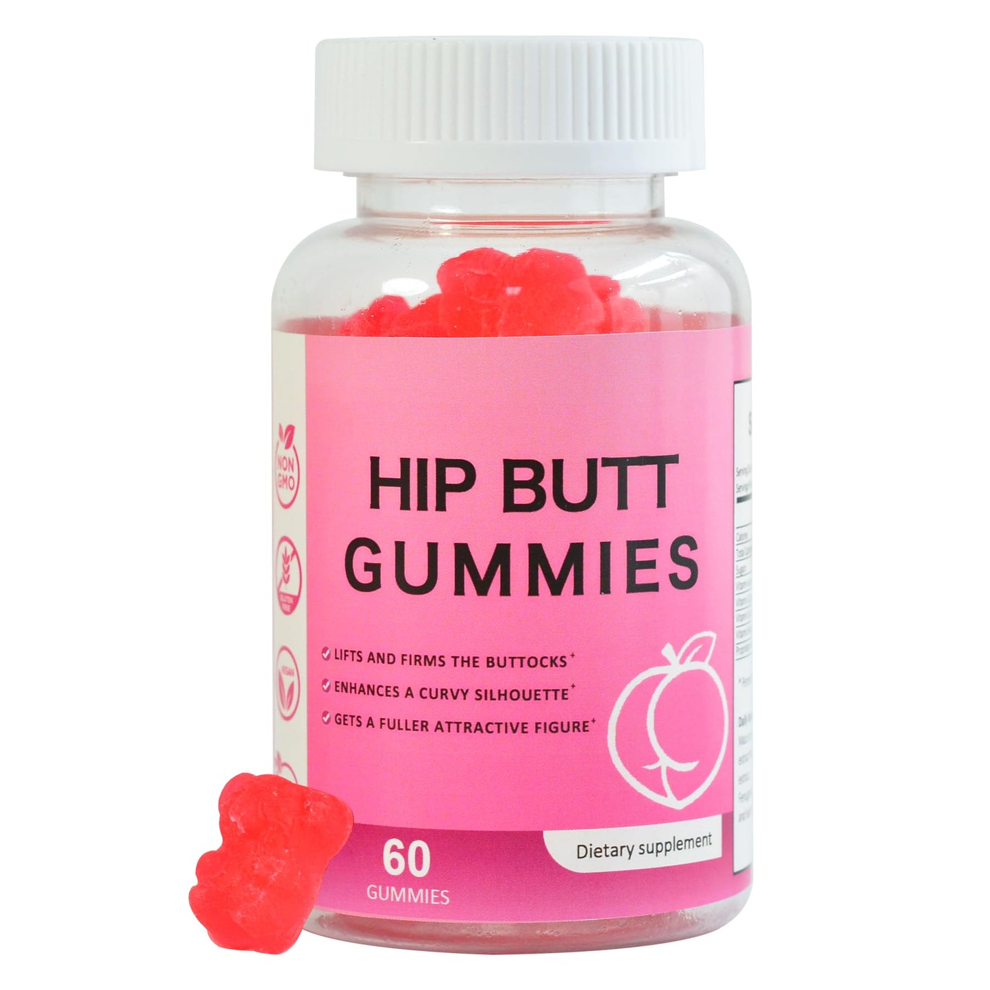 Laicuherb BBL Gummies for Women Curves-Berry Flavor Booty Gummies with Vitamin A, C, B6, 60 Gummies