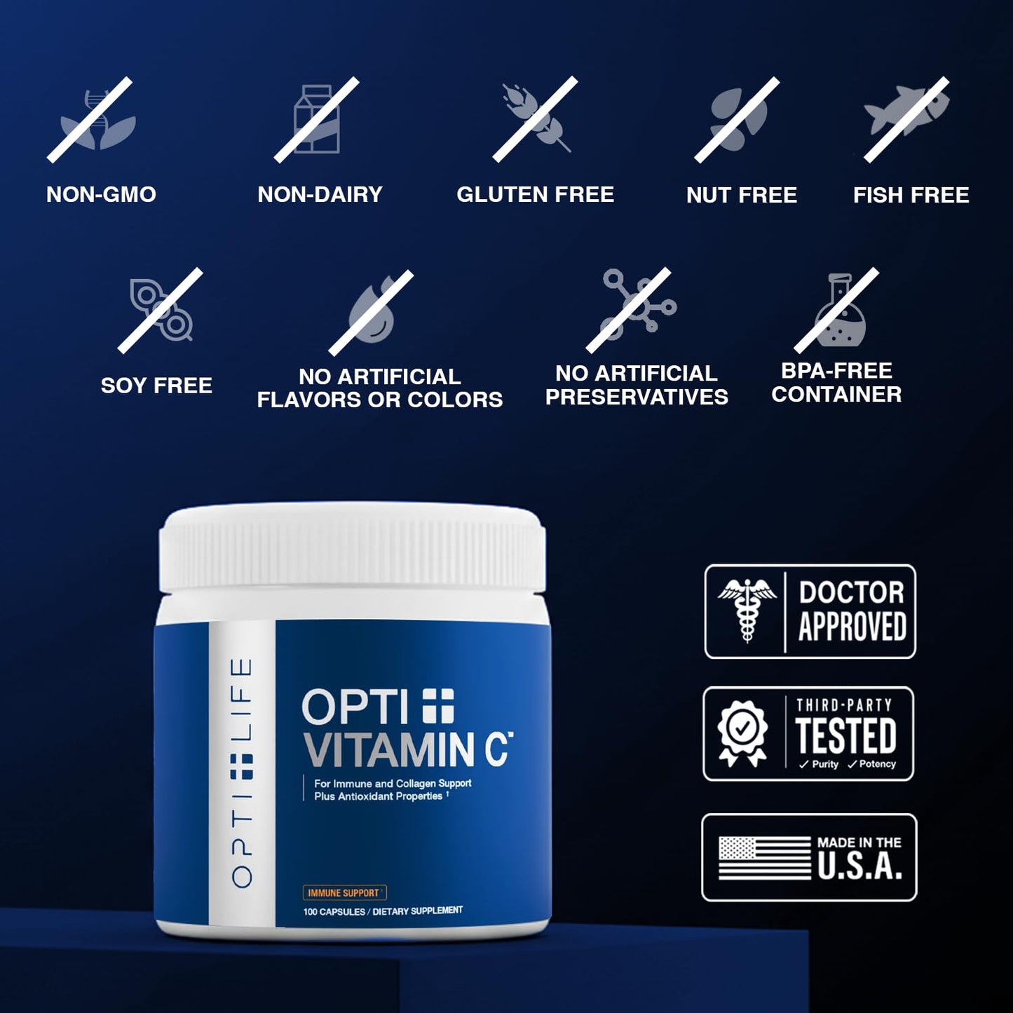 Opti + Life Vitamin C 1000mg Buffered Time Release Capsules, 100 Capsules