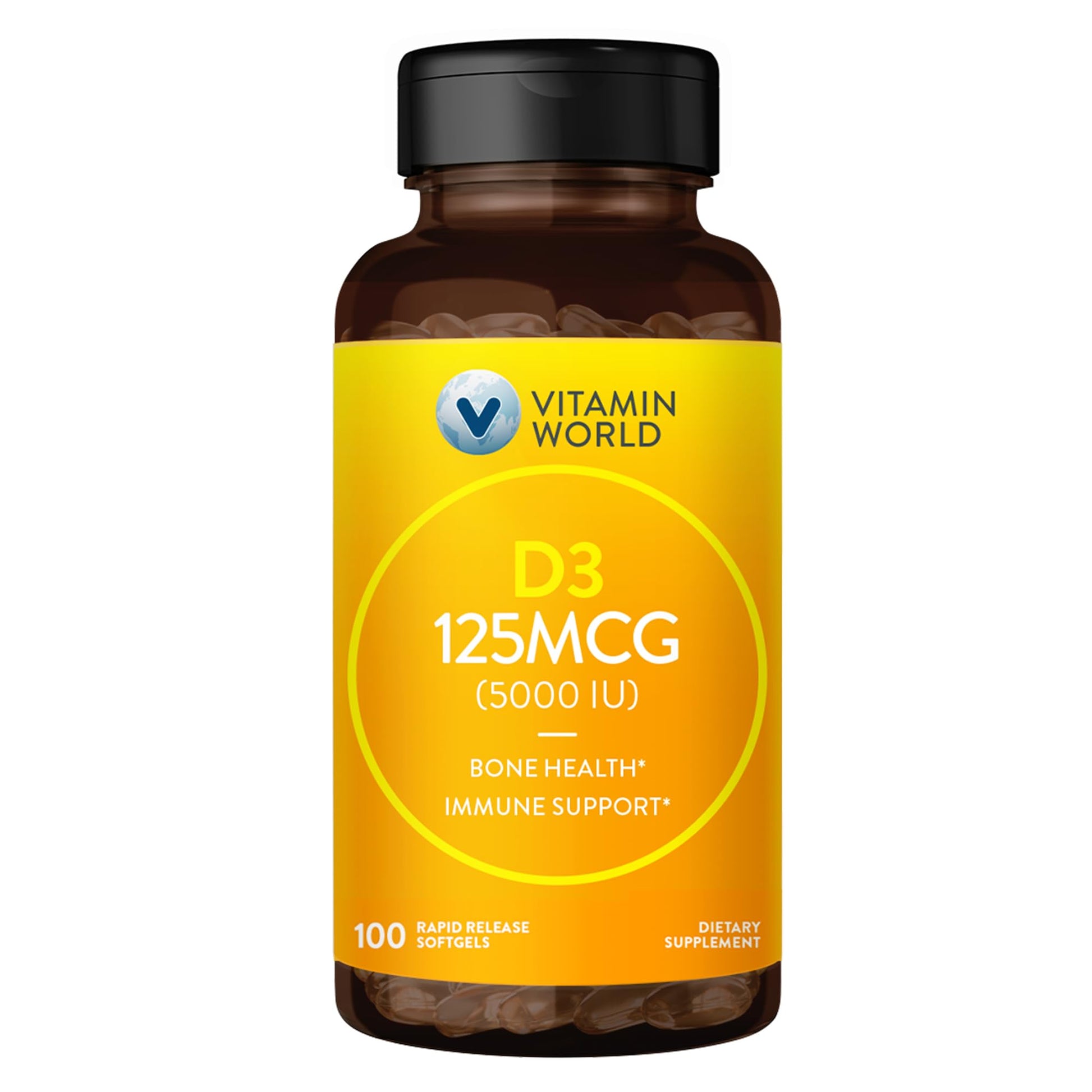 Vitamin World Vitamin D3 5000 IU Softgel 100 Count