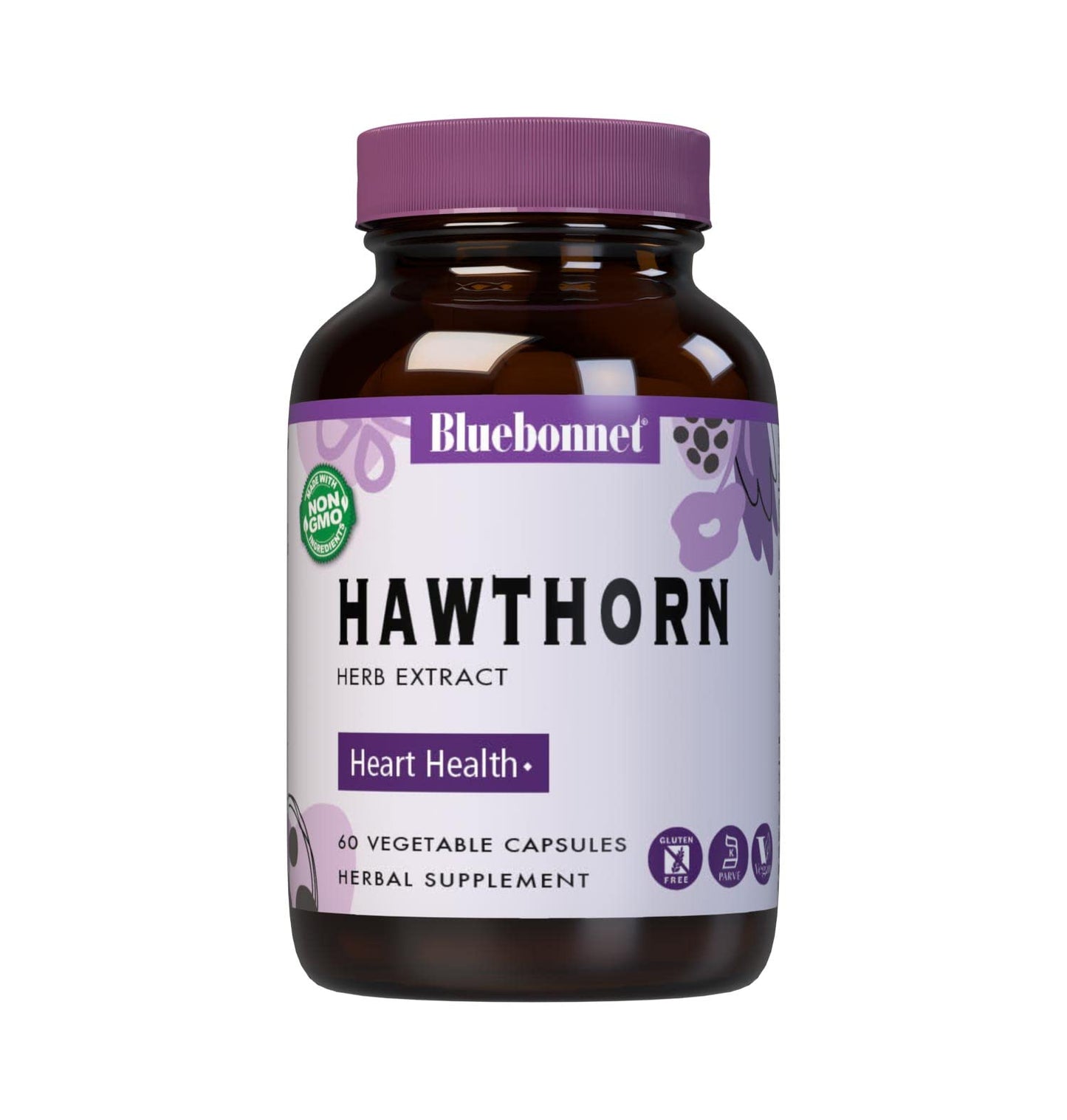 BlueBonnet Hawthorn Herb Extract Supplement Capsules, 60 Capsules