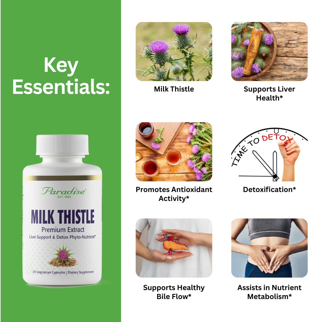 Paradise Herbs Milk Thistle Capsule, 120 Count