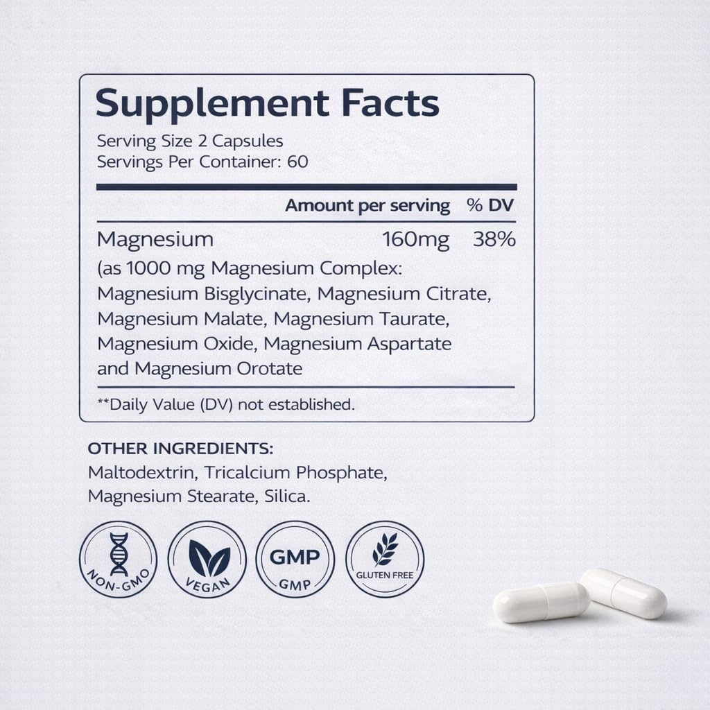 Alliwise 1000mg Magnesium Complex Capsule 120 Count