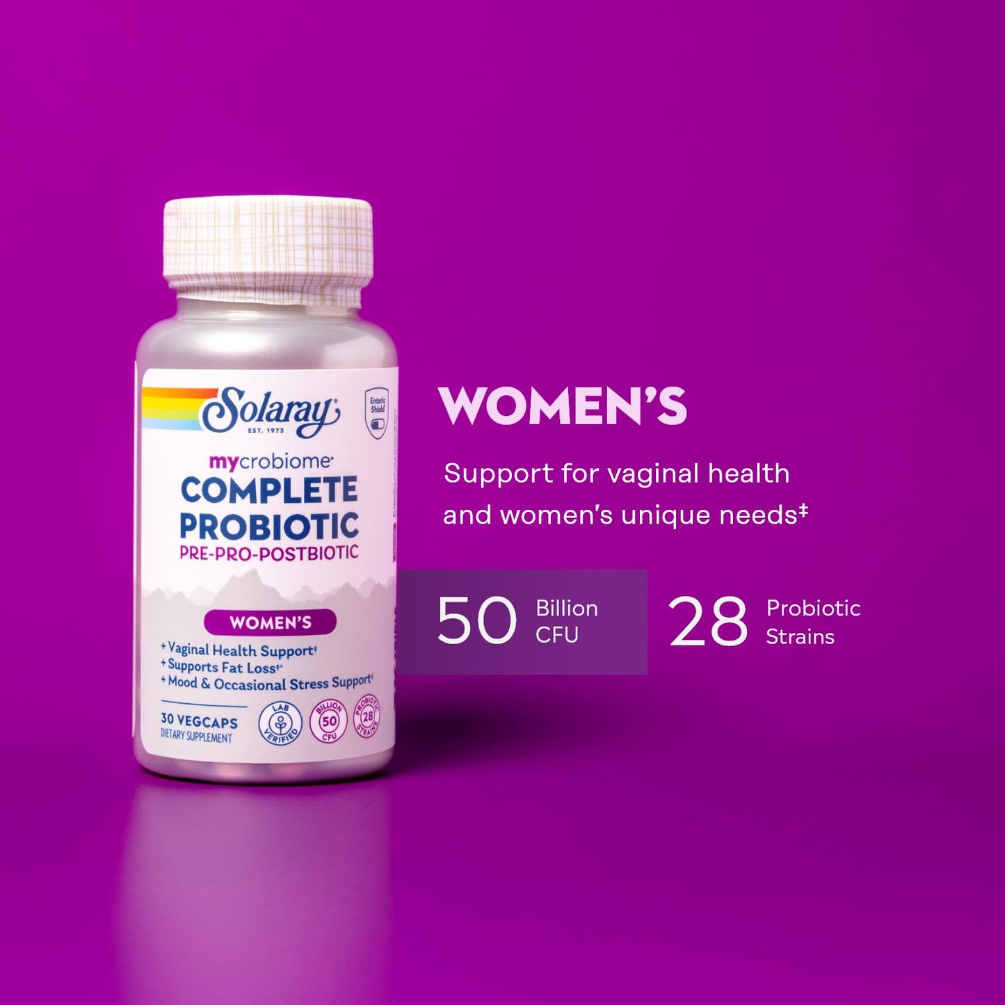 SOLARAY Mycrobiome Complete Probiotic Women's Formula Capsules, 30