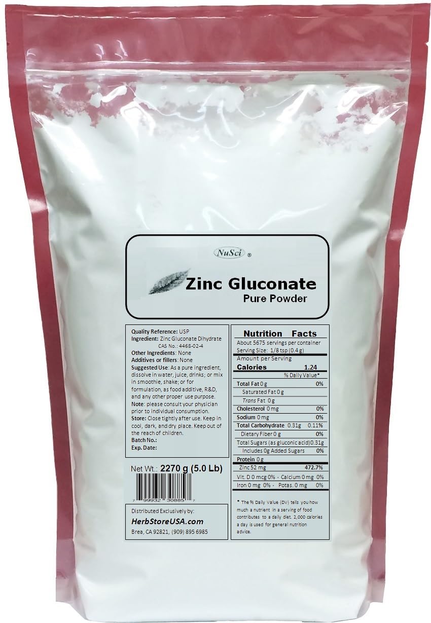 NuSci Zinc Gluconate Powder 3.53 oz