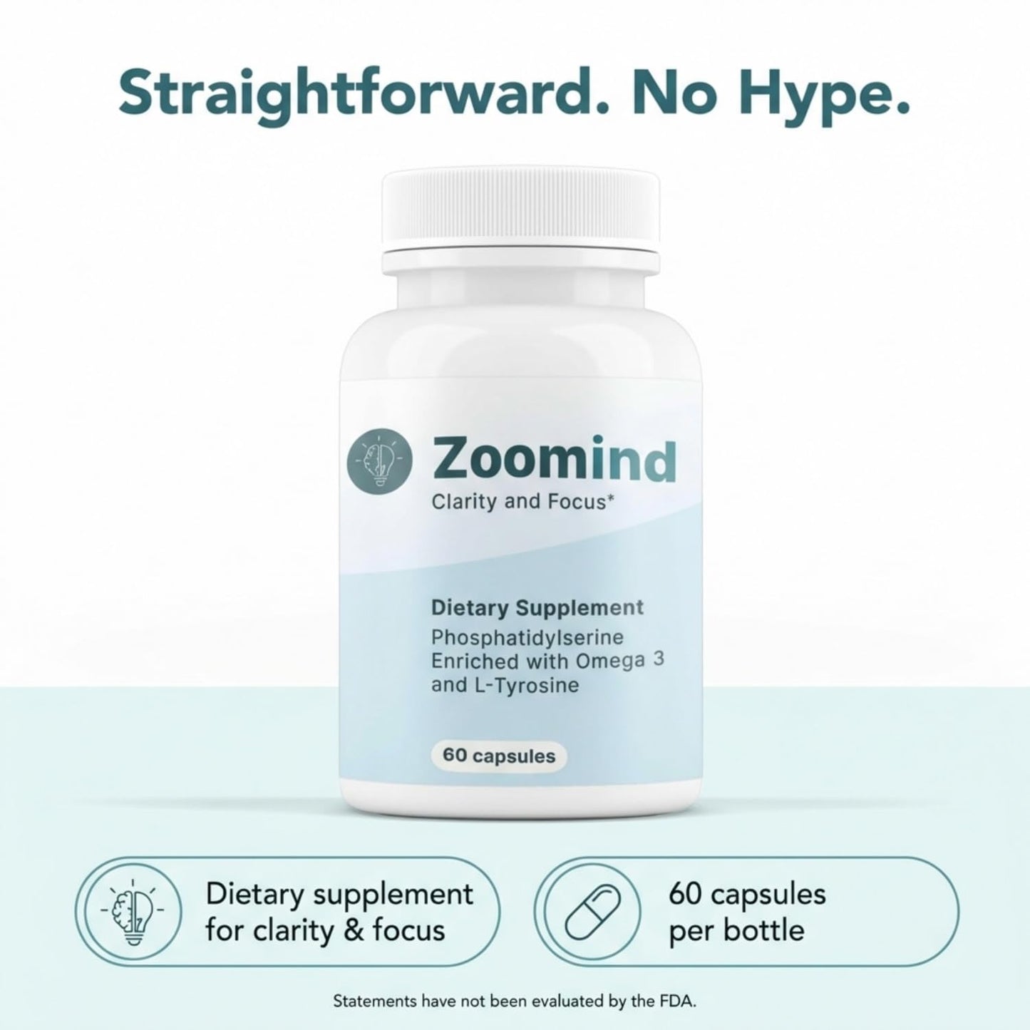 PHARMA SHAUL LTD Zoomind Brain Supplements for Focus and Clarity, 60 Capsules
