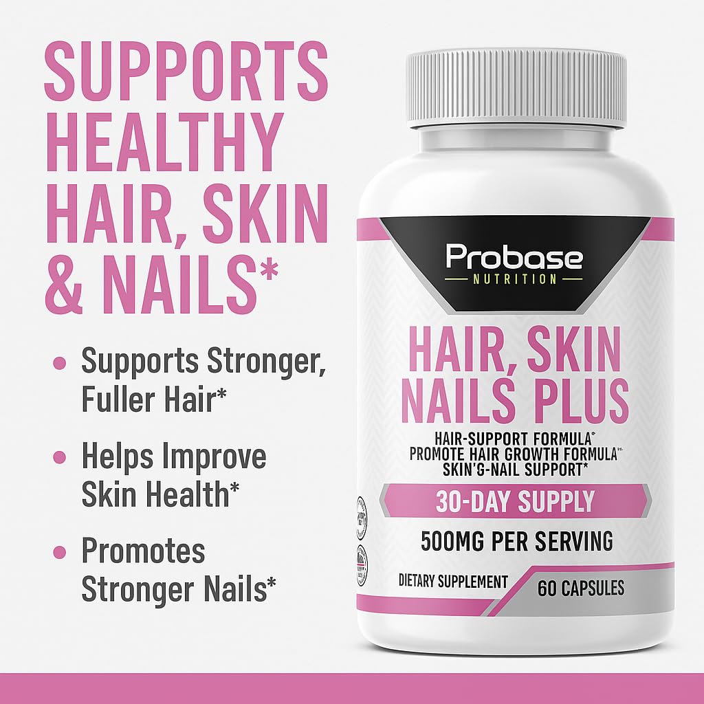 Probase Nutrition Hair, Skin and Nails Plus Capsules, 60 Count