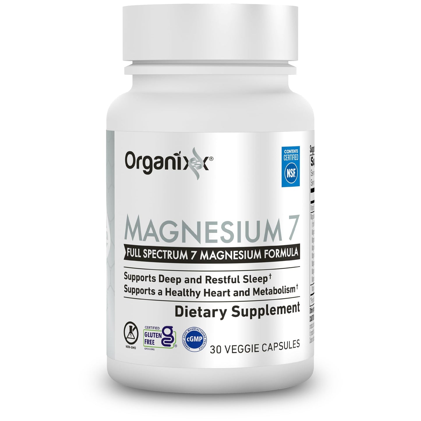 Organixx Magnesium Supplement Capsules 30 Count