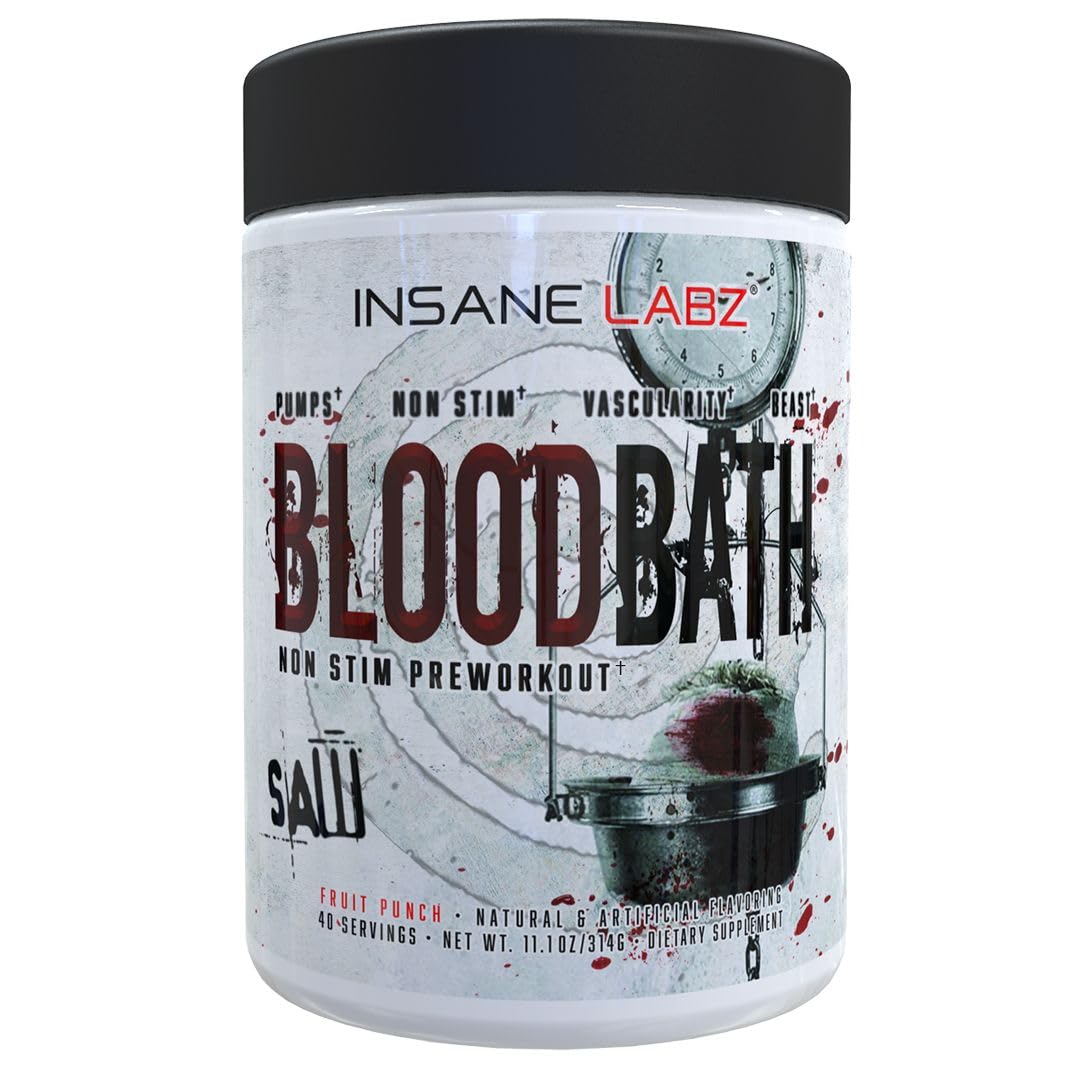Insane Labz Psychotic Saw and Bloodbath Pre Workout Nitric Oxide Booster Stack Powder, 17.7