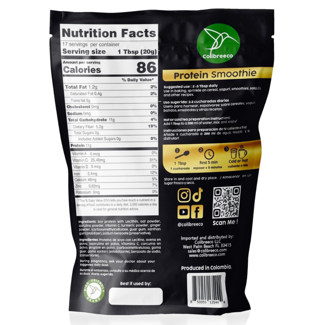 COLIBREECO Plant-Based Protein Super Blend Powder, 24 Servings