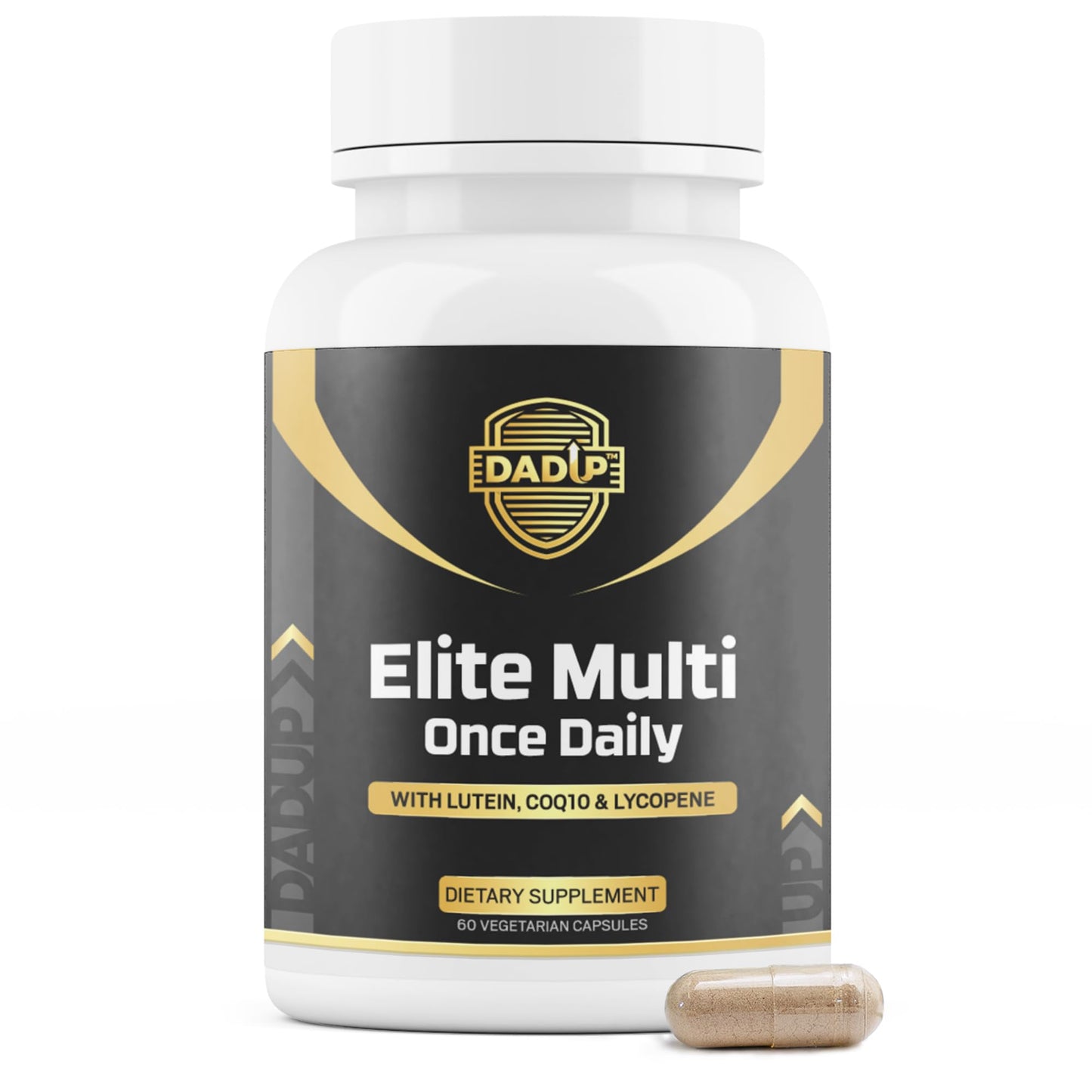 Dad Up Elite Multi Men's Multivitamin Once Daily Formula with Lutein, CoQ10 & Lycopene for Energy, Immune & Heart Support, Men's Health, 60 Vegetarian Capsules