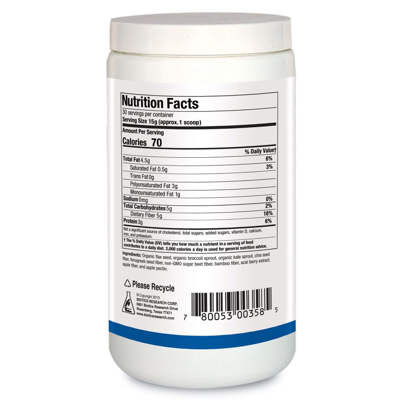 BIOTICS RESEARCH BioFiber Complete Powder 15.9 Ounces
