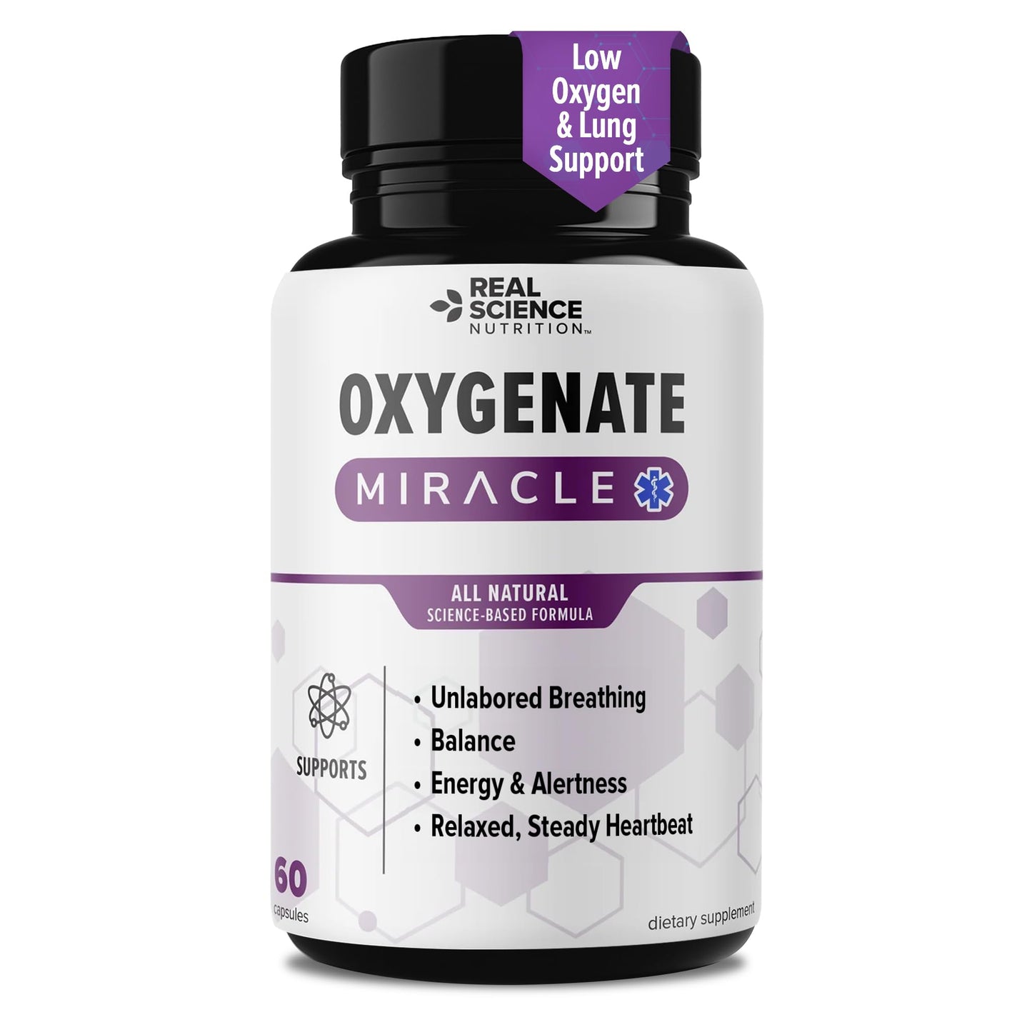 Real Science Nutrition Oxygenate Miracle Daily Lung & Circulation Support 60 Capsules