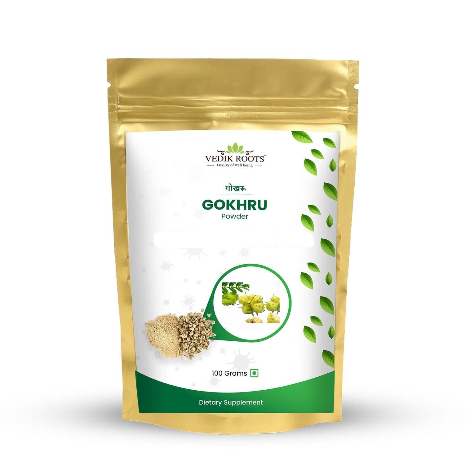 VEDIKROOTS Gokhru Powder Pack of 3